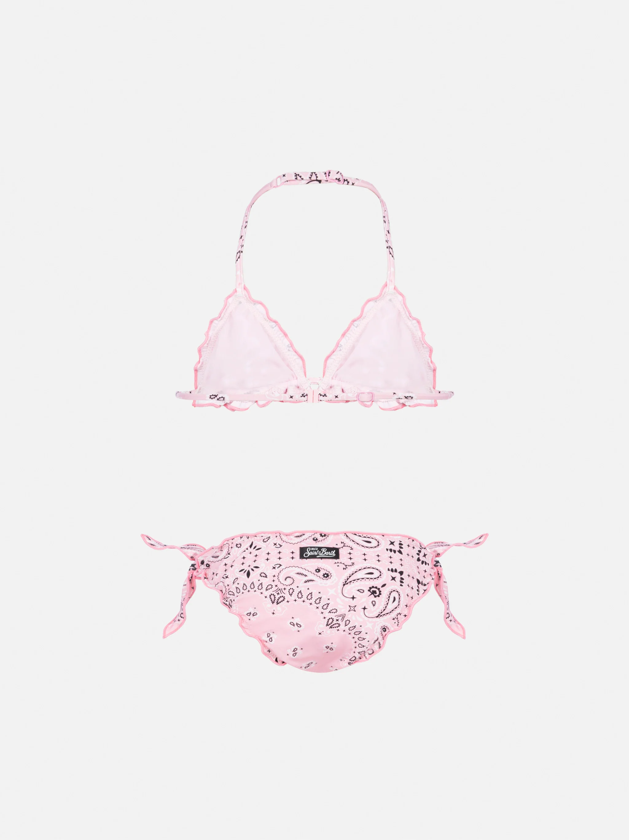 Bikini im klassischen Triangolo Cris con stampa bandana rosa