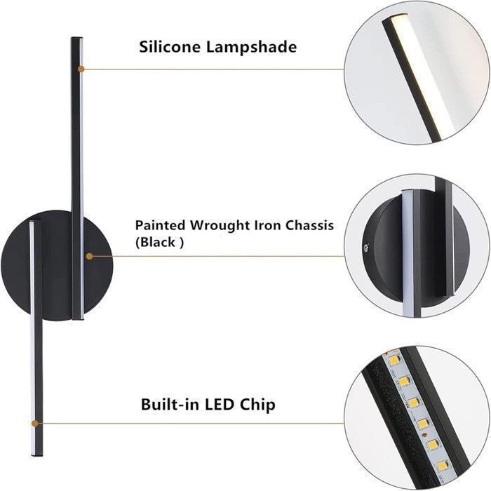 Dorlink 16W LED Wall Light - Warm White 3000K - Modern Aluminum - For Living Room, Hallway, Staircase, Night Light