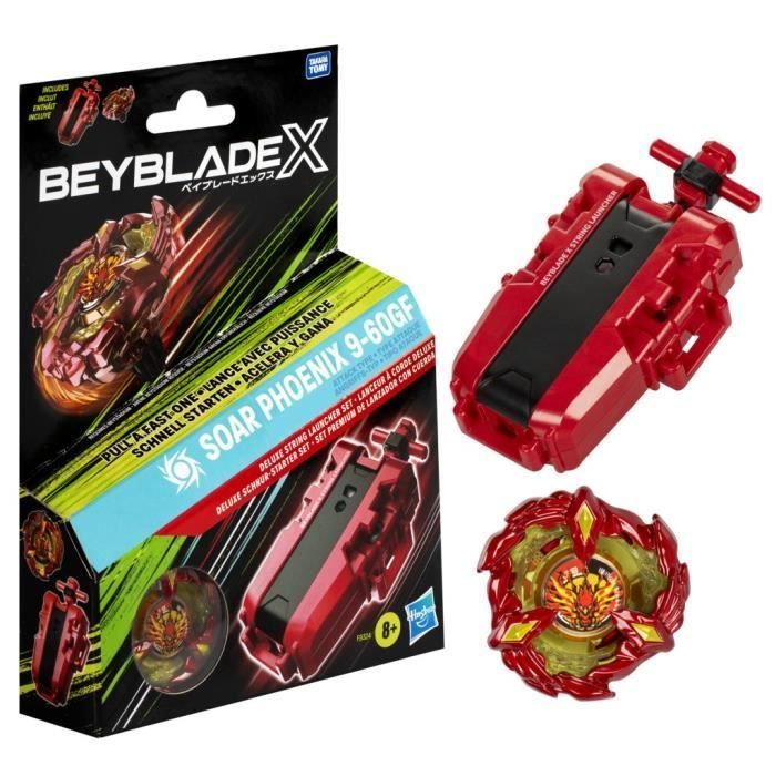 Beyblade X pack Soar Phoenix 9-60GF avec lanceur à corde deluxe, toupie à rotation droite, dès 8 ans