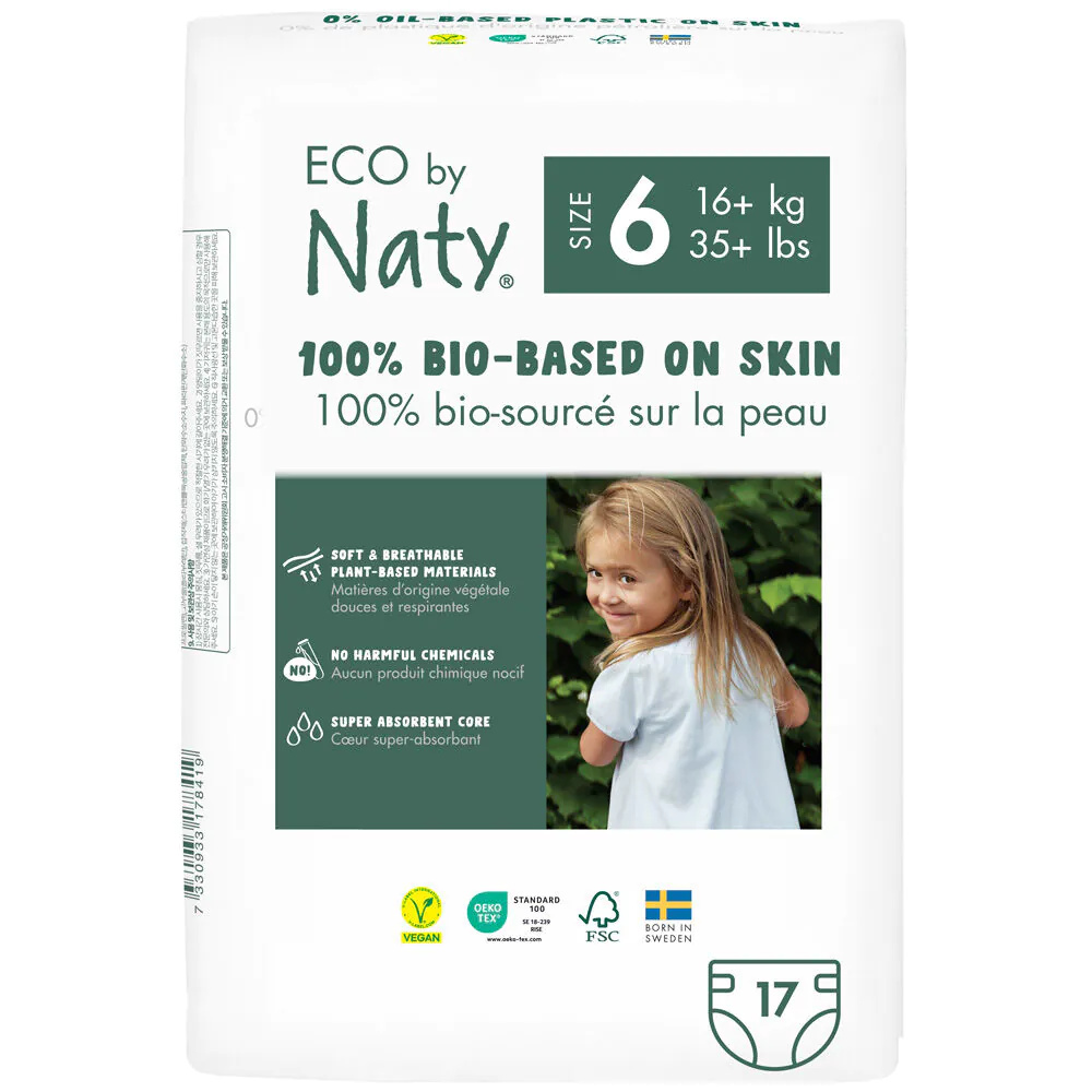 ECO by Naty 6 Pieluchy jednorazowe rozm. 6 (powyżej 16 kg) 17 szt.