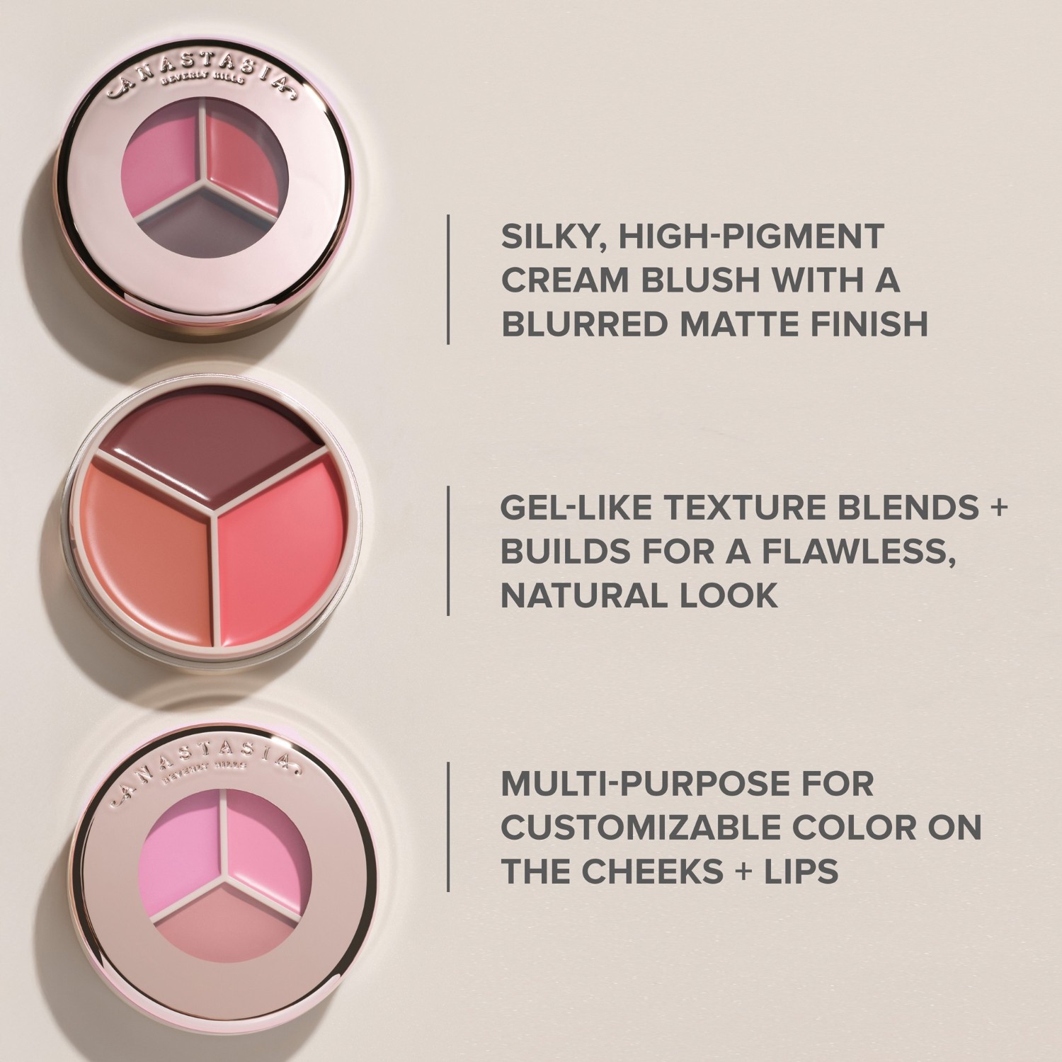 Trio rdečil za lica Anastasia Beverly Hills Blush Magic Touch - 9 g