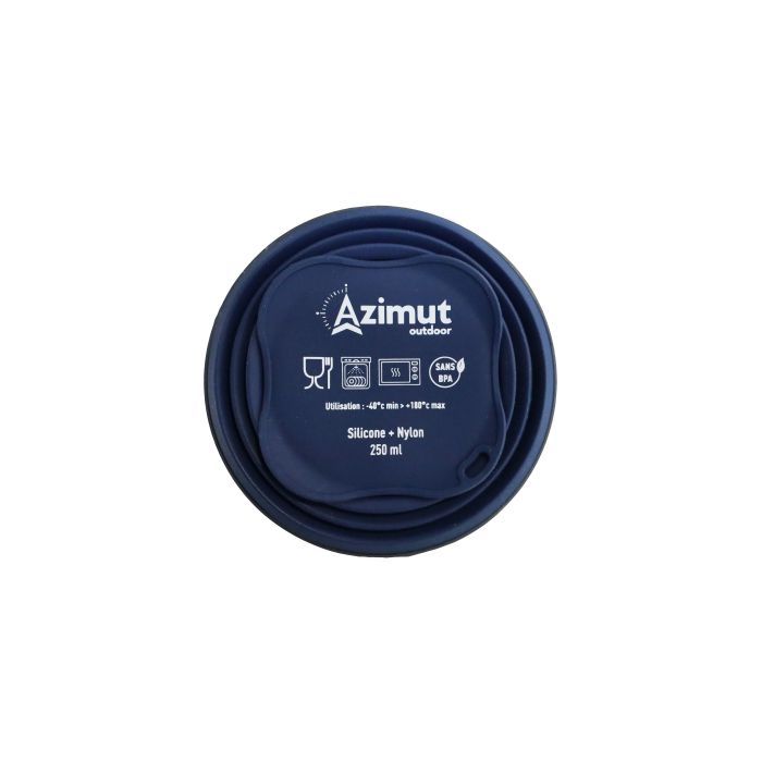 Tazza pieghevole da 250 ml, blu notte - Piatto - Vetro | Azimut Outdoor Camping and Camping Equipment
