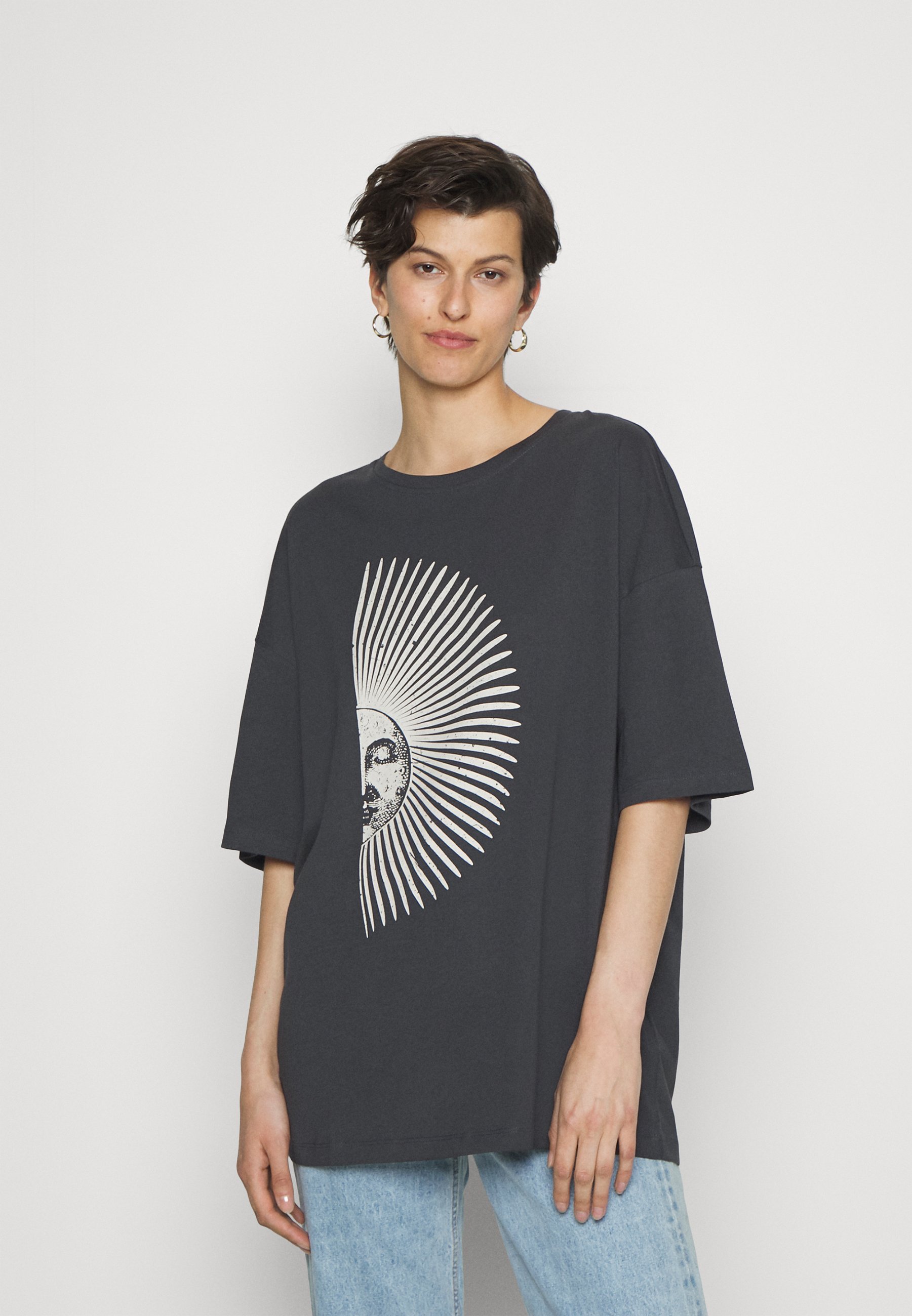 ONLY Tall ONLJOYFULL LIFE OVERSIZE - Triko s potiskem - anthracite