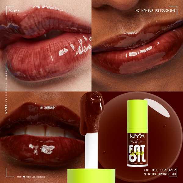 Nyx Professional Makeup Fat Oil lūpu spīduma statusa atjauninājums