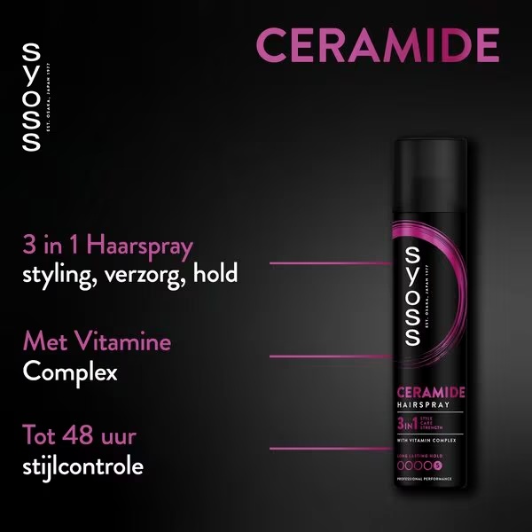 Syoss Hold 5 Ceramīda matu laka<br>300ml