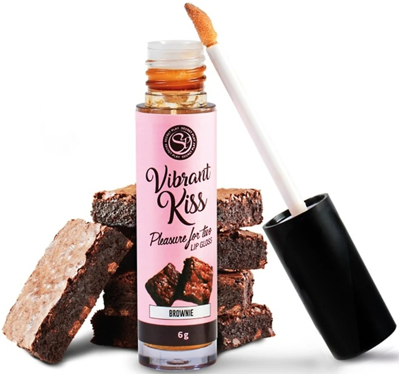 Gloss labial Secret Play Vibrant Kiss Brownie com efeito vibratório