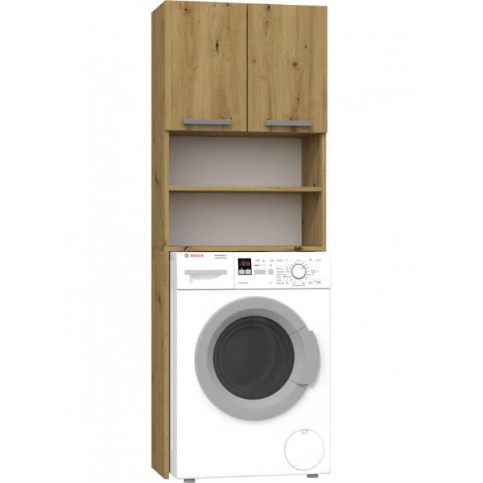 COMO - Armoire de salle de bains lave-linge 183x64x30cm - Meuble pour machine à laver - Rangement buanderie/salle de bain