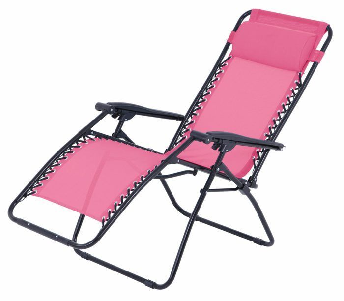 Mehrfach verstellbarer Relaxsessel, rosa - Klappgestell - O'Colors