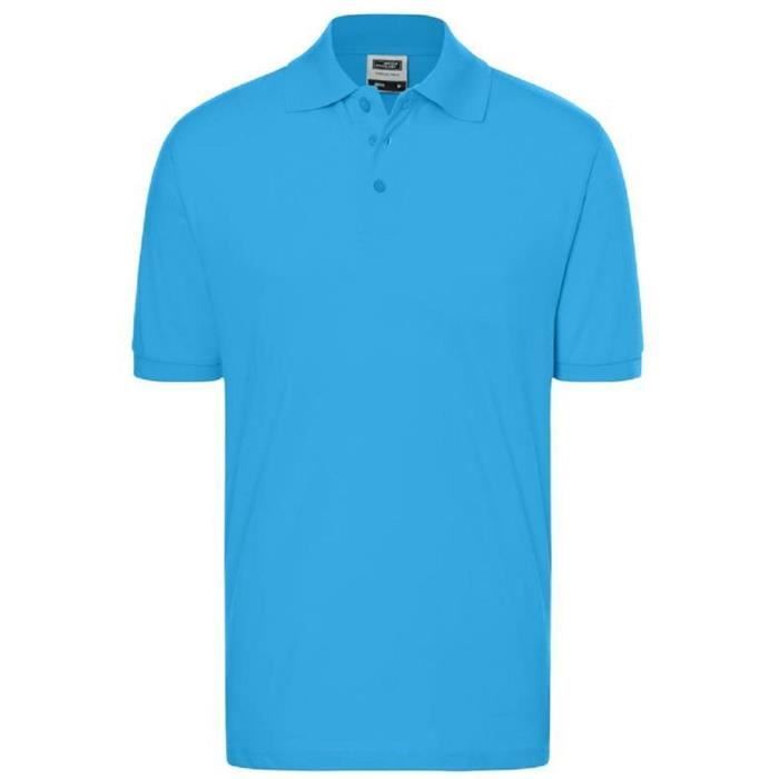 Polo manches courtes - Homme - JN070C - Bleu - Ajustée - Col polo