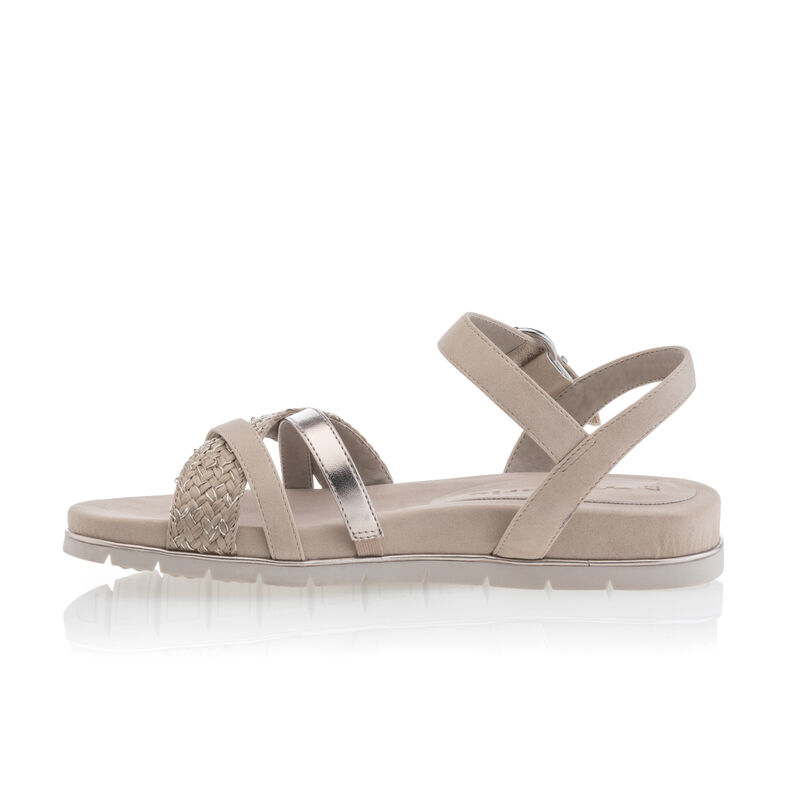 Beige sandaler / skor med öppen tå för kvinnor