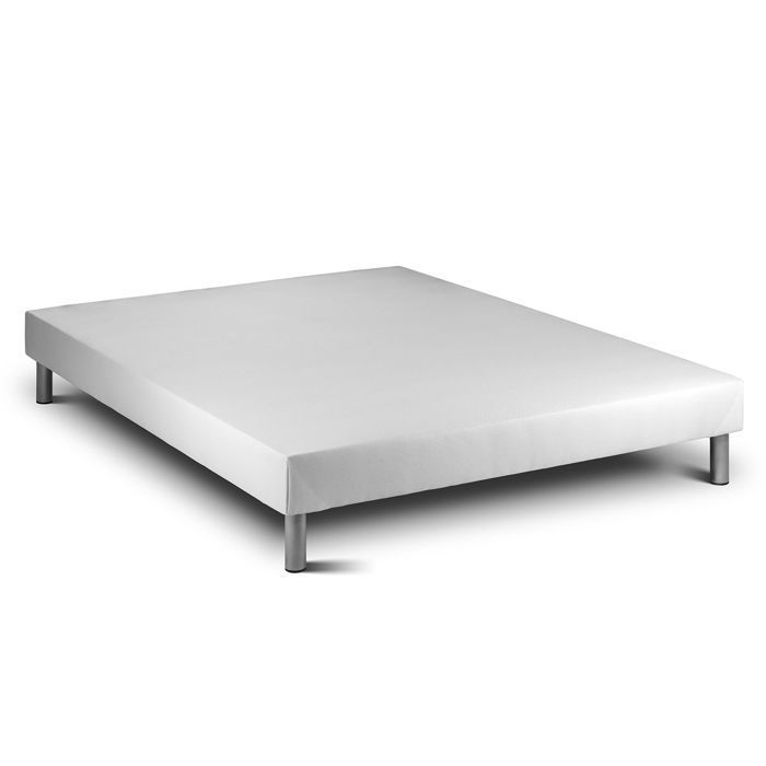 Conjunto de colchón y base de cama de 140x200 cm - Base de cama blanca (premontada) - Vitalmemo Blanco