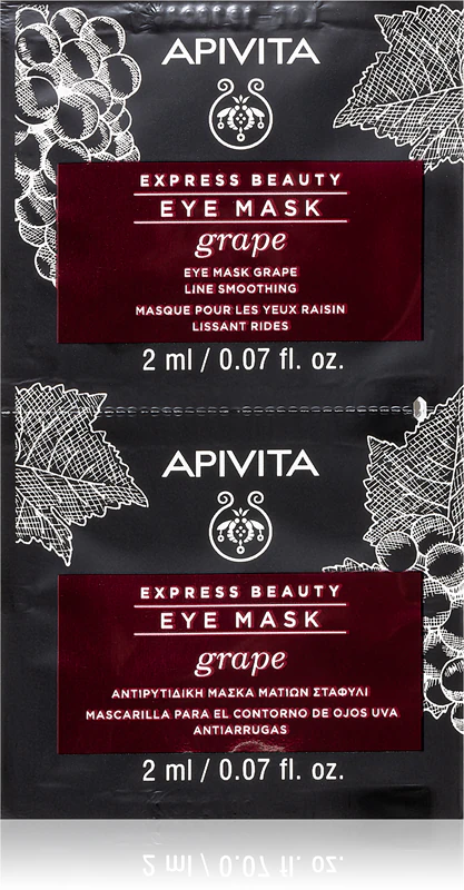 Apivita Express Beauty Line Smoothing Eye Mask Druivenoogmasker met een gladmakend effect