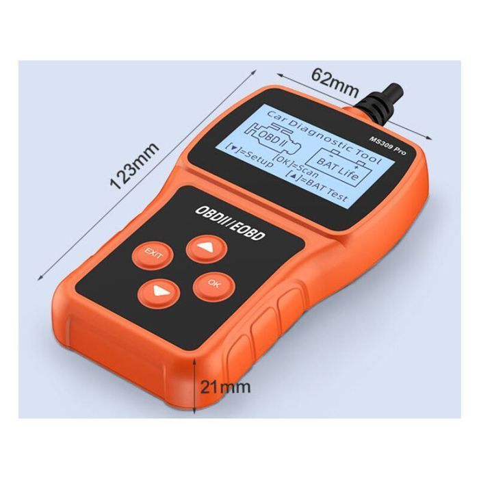 MS309PRO Escáner universal OBD2, lector de códigos de error del motor, herramienta de diagnóstico CAN para todos los protocolos OBD II.