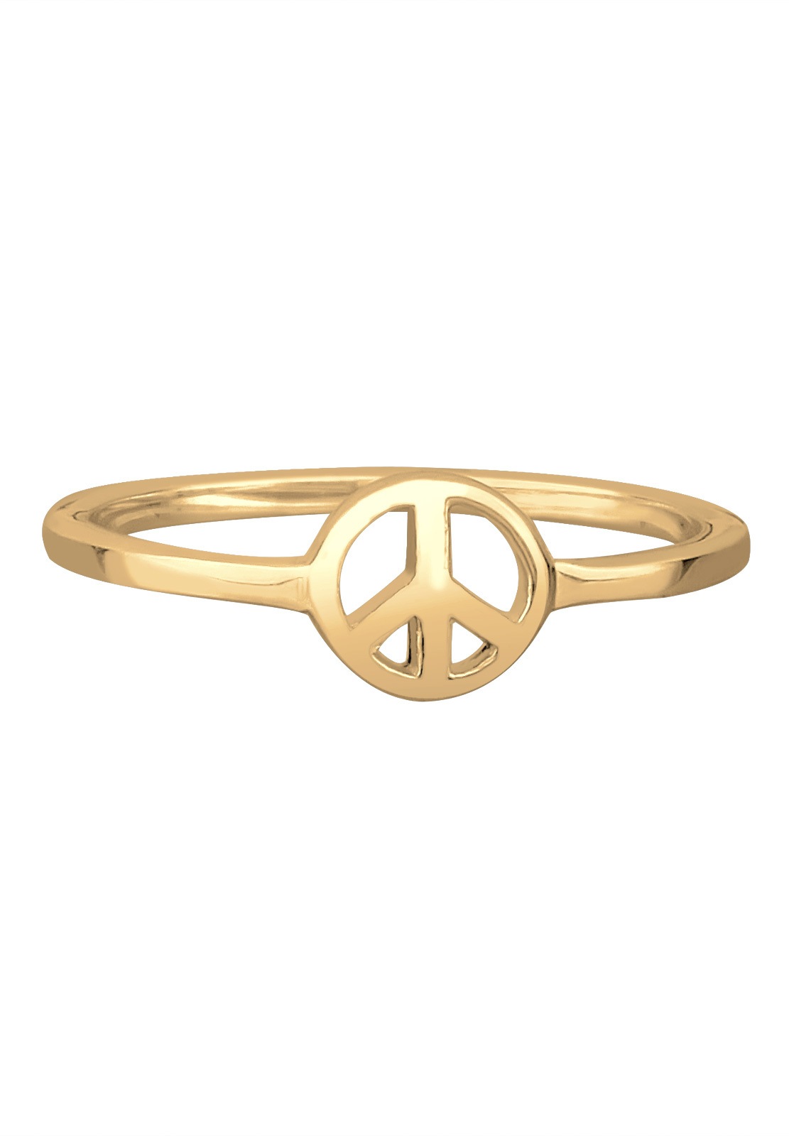 Elli Femmes Déclaration symbole paix en argent sterling 925 plaqué or