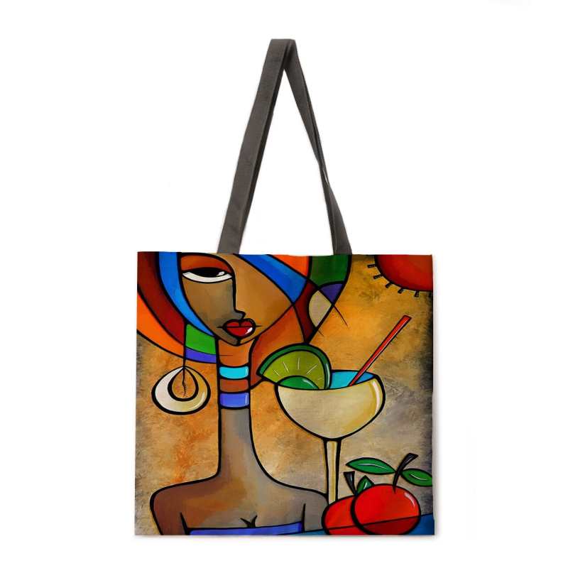 Sac à main femme à motif abstrait, sac bandoulière résistant pour le shopping, grande capacité