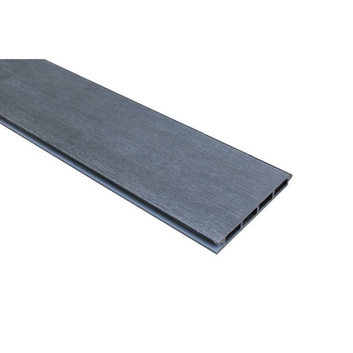 Komplettes, coextrudiertes Verbundzaun-Erweiterungsset 1,50 m – L: 150 cm – B: 6,5 cm – Anthrazitgrau/Hellgrau