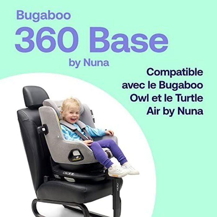 Base Bugaboo 360 de Nuna para sillas de coche Owl y Turtle Air, base Isofix giratoria, desde el nacimiento hasta los 4 años o desde 0 hasta 18 kg,