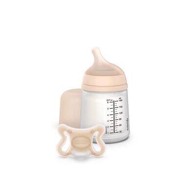 Suavinex Speen en Fles Pasgeborenen Set Speen en Fles Aangepaste Doorstroom 0M 1 stuk 1 stuk