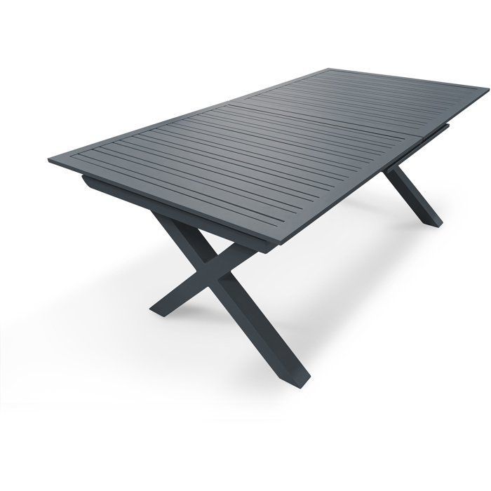 Mesa de jardín - Gris antracita - Aluminio - 10 plazas - 180/240 x 100 cm - Florida