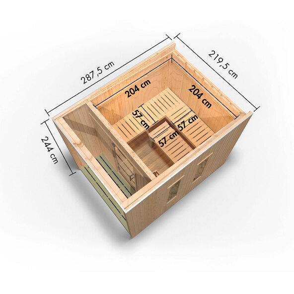 Elisa sauna cabin, including oven, black