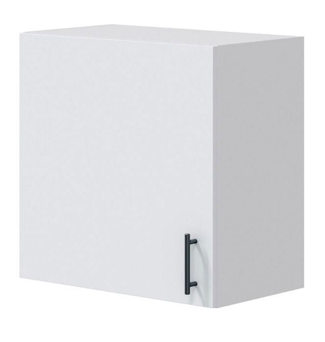Meuble à suspendre, meuble haut pour cuisine avec 1 porte coloris blanc brillant - hauteur 59 x longueur 60 x profondeur 34 cm