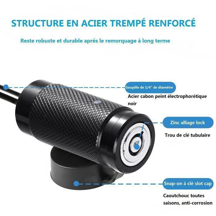 Candado de seguridad para enganche de remolque de 1/4