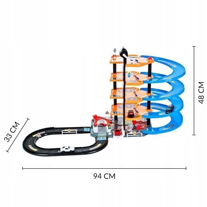 Garaje con aparcamiento, pista de coches, garaje de juguete para niños de 3, 4, 5, 6 años o más, circuito flexible para niños con 5 niveles.