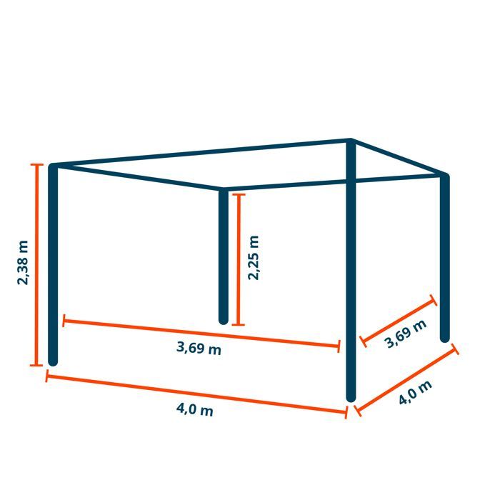 Pérgola PRIMEYARD de 4x4 m con postes de aluminio efecto madera y lamas de acero ajustables.