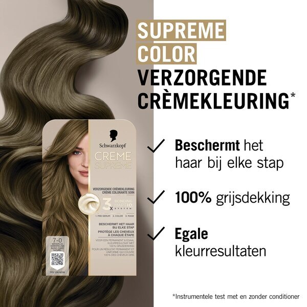 Schwarzkopf Creme Supreme 7-0 Natural Dark Blonde kopjoša krēmkrāsa, 182 g