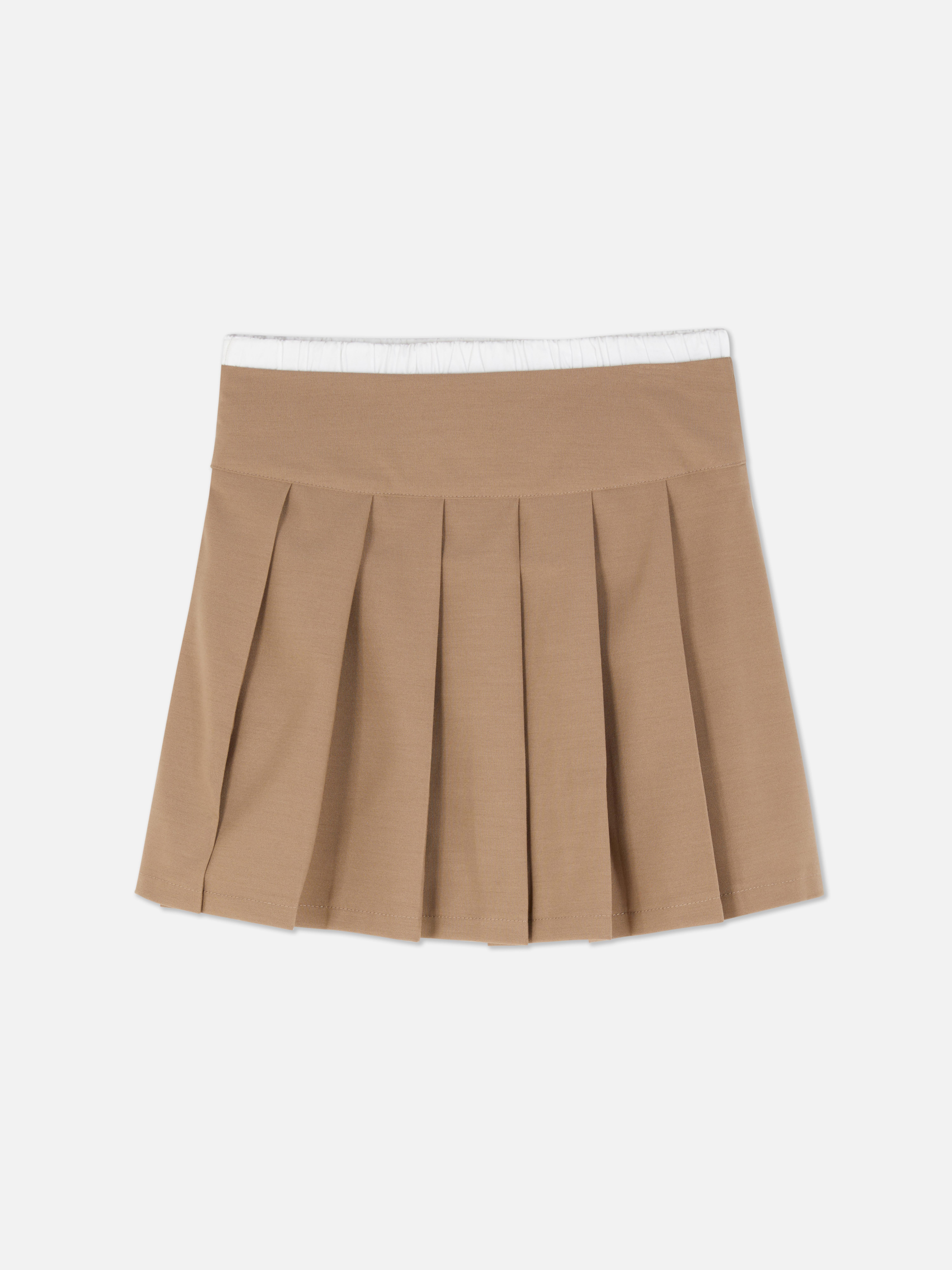 Fustă plisată elastică O fustă cu pliuri largi și talie elastică