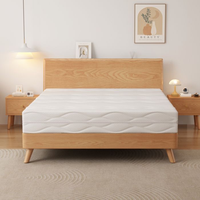Spring mattress for adults, 180x200 cm, firmness H3, 20 cm thick, ergonomic 7 zones, foam, white