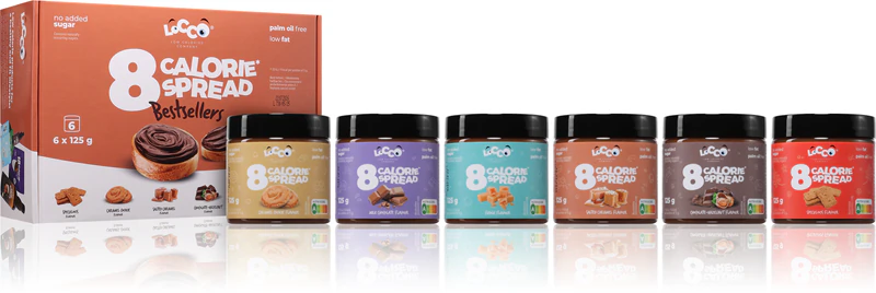 Locco 8 Calorie Spread, pasta doce de baixa caloria para sanduíches, conjunto de degustação