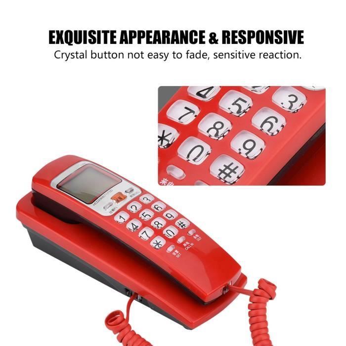 Téléphone filaire avec Identification de l'appelant Bureau Mettre Téléphone fixe -TUN