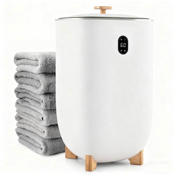 LIFEZEAL Scaldasalviette elettrico da 35 litri - Con modalità di asciugatura e funzione timer - Per bagno, accappatoio, coperta