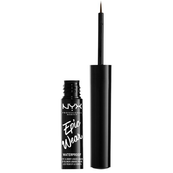 NYX Professional Makeup Epic Wear водоотпорни течни ајлајнер, нијанса 02 Brown, 3,5 мл