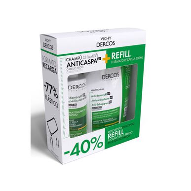 Dercos Pack -hilsettä ehkäisevä shampoo kuiville hiuksille ja täyttöpakkaus -hilsettä ehkäisevä shampoo 1 kpl 1 kpl