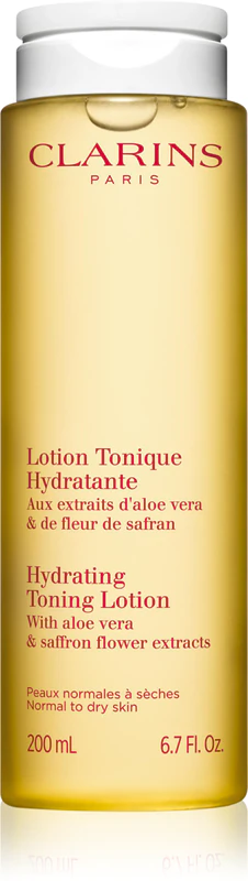 Loção de limpeza, hidratação e tônica Clarins para pele normal a seca.