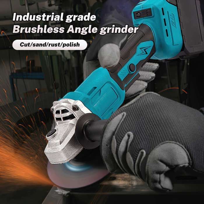 Meuleuse d'angle - Lame de coupe 125 mm - 2 batteries 21 V - 13000r/min - 3 vitesses-Outils coupe et de polissage sans balais 1000W