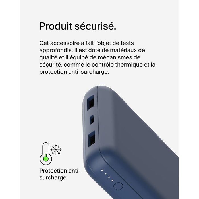 Externer Akku – BELKIN – 20.000 mAh – USB-A & USB-C – 15 W – Blau