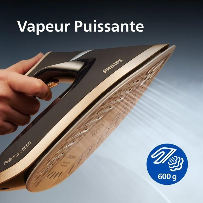 Philips PSG6064/20 PerfectCare Compact 6000 Series Steam Generator Iron, Black/Gold, 1.8L, 8 bars, 2400W