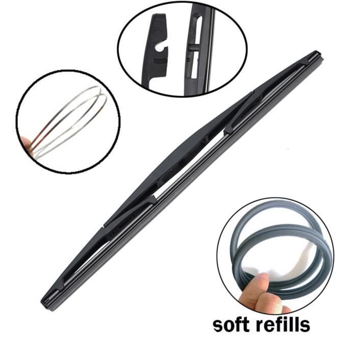 Set of 3 front and rear wiper blades for Nissan Micra 2010-2020