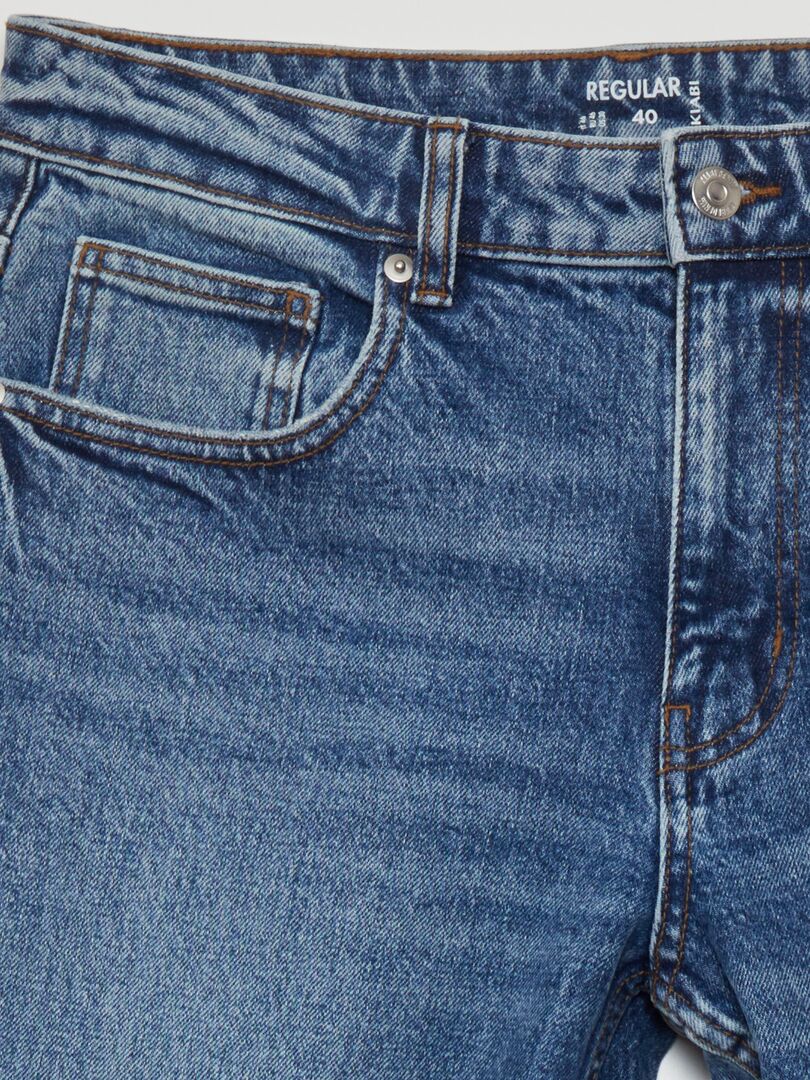 Pantalones vaqueros de pierna recta con 5 bolsillos - AZUL
