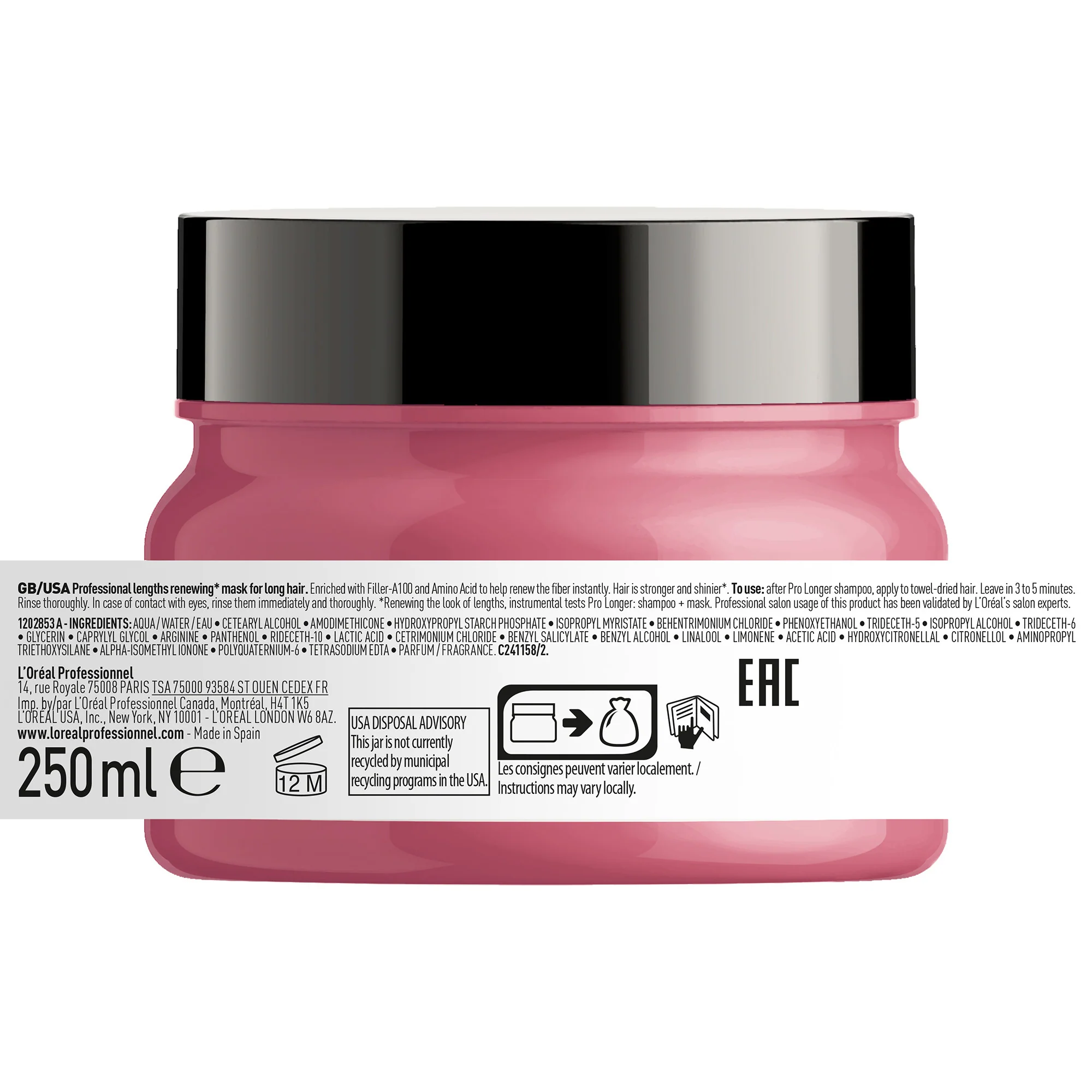 SERIE EXPERT New Pro Longer Mask - Maschera Rinforzante Capelli, Maschera Ricostruttiva Capelli