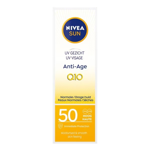 NIVEA Sun UV Face Anti-Age Q10 SPF50 opaľovací krém<br>50ml