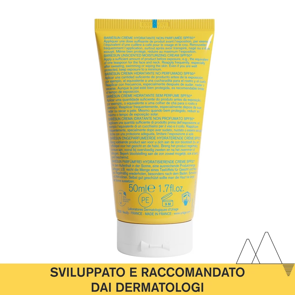 BARIESUN Crema Solare Idratante SPF50+ Senza Profumo - Solare viso alta prot.