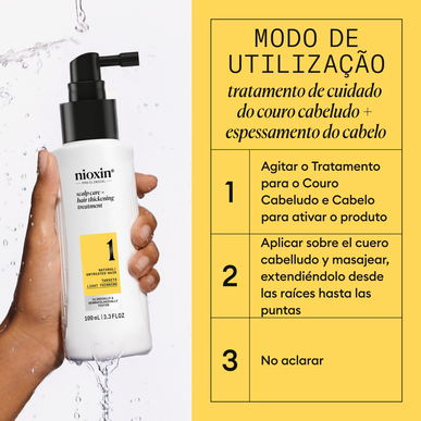 Nioxin Professionals hårfortykkende behandling for hodebunnen 1 Lett fortynnende, naturlig hårfortykkende serum 1 100 ml 100 ml