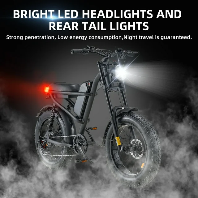 Ridingtimes Z8 Snow E-Bikes für Erwachsene, 20-Zoll-Fatbike-Reifen, 1500-W-Motor, 45 km/h, 6-lagige Vollfederung