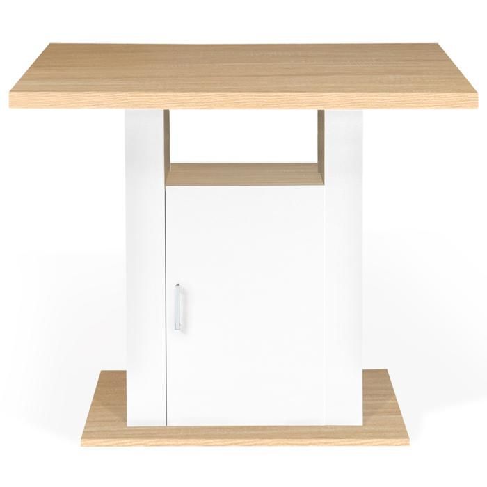 IDMARKET UGO 110cm Central Island in white wood and beech effect with storage