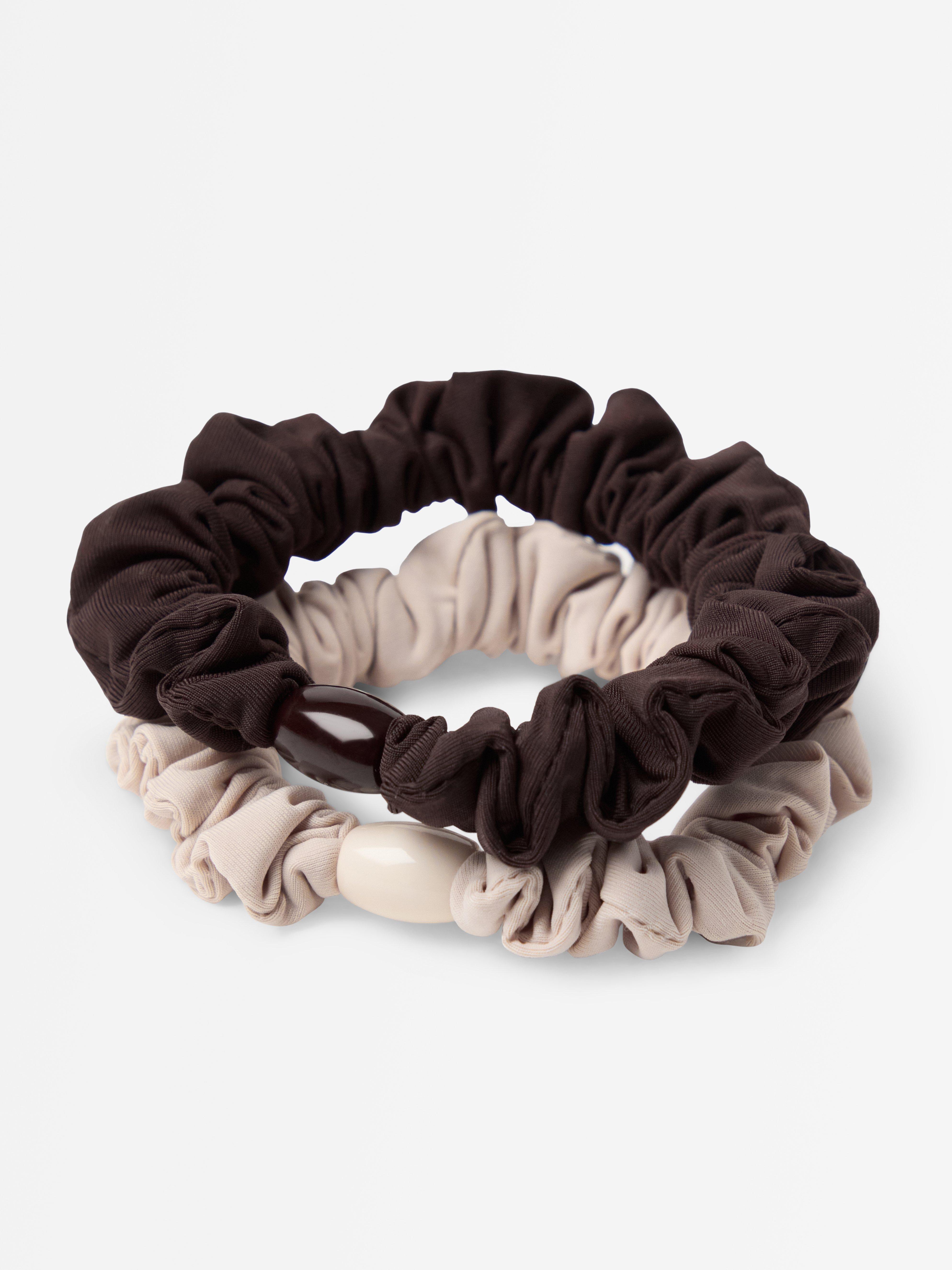 Conjunto de 2 scrunchies marrons