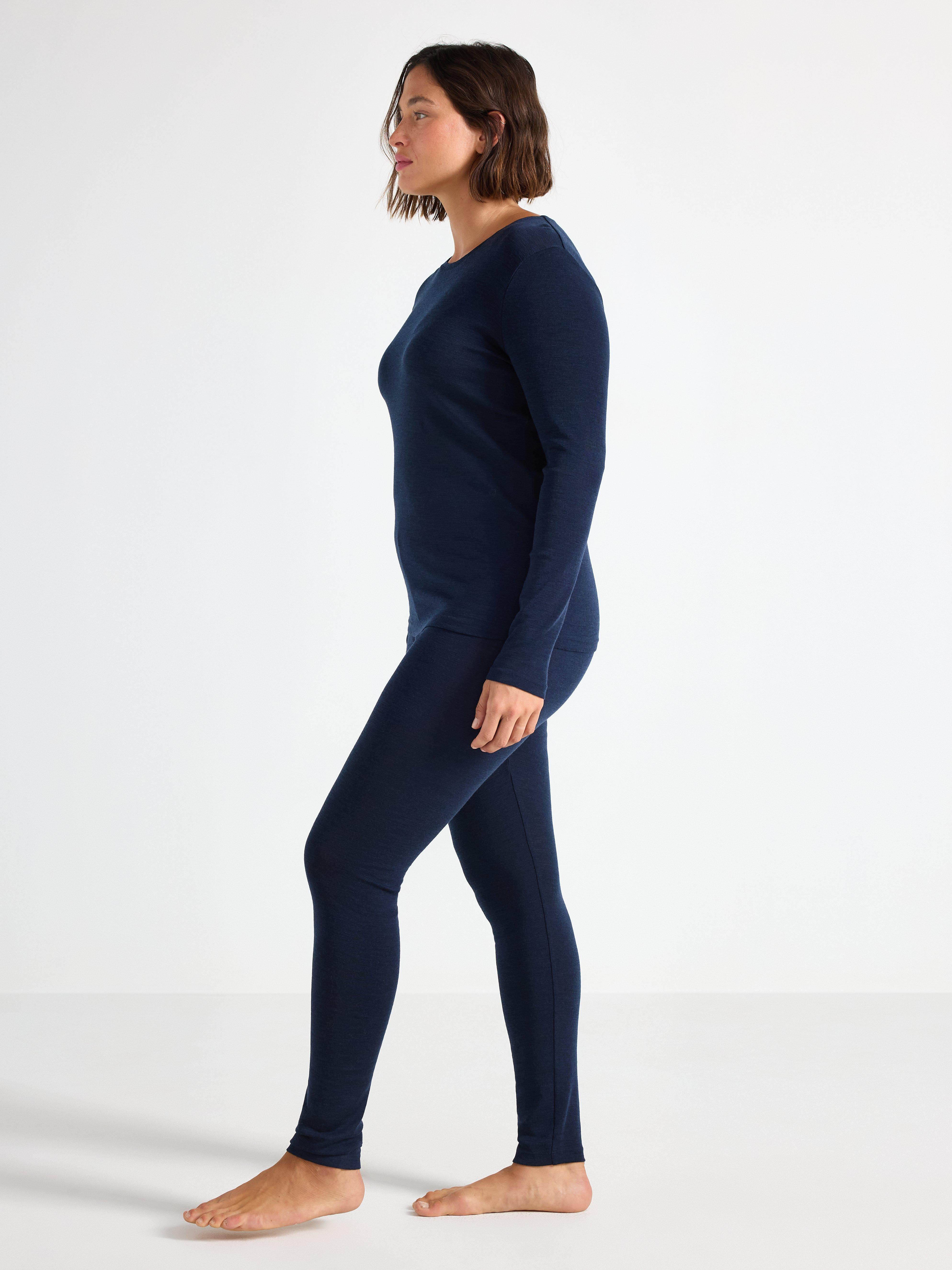 Leggings en laine mérinos bleues